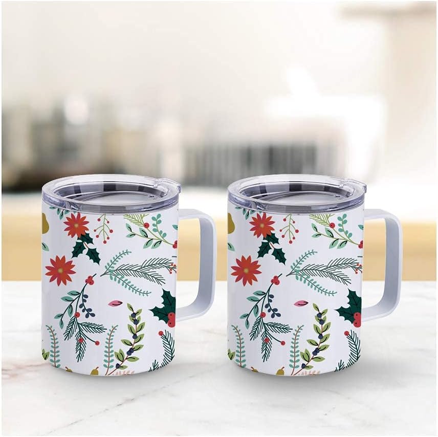 12oz Double Walled With Handle Mug 304 Stainless Steel Sublimation Customized Horoscope With Lid