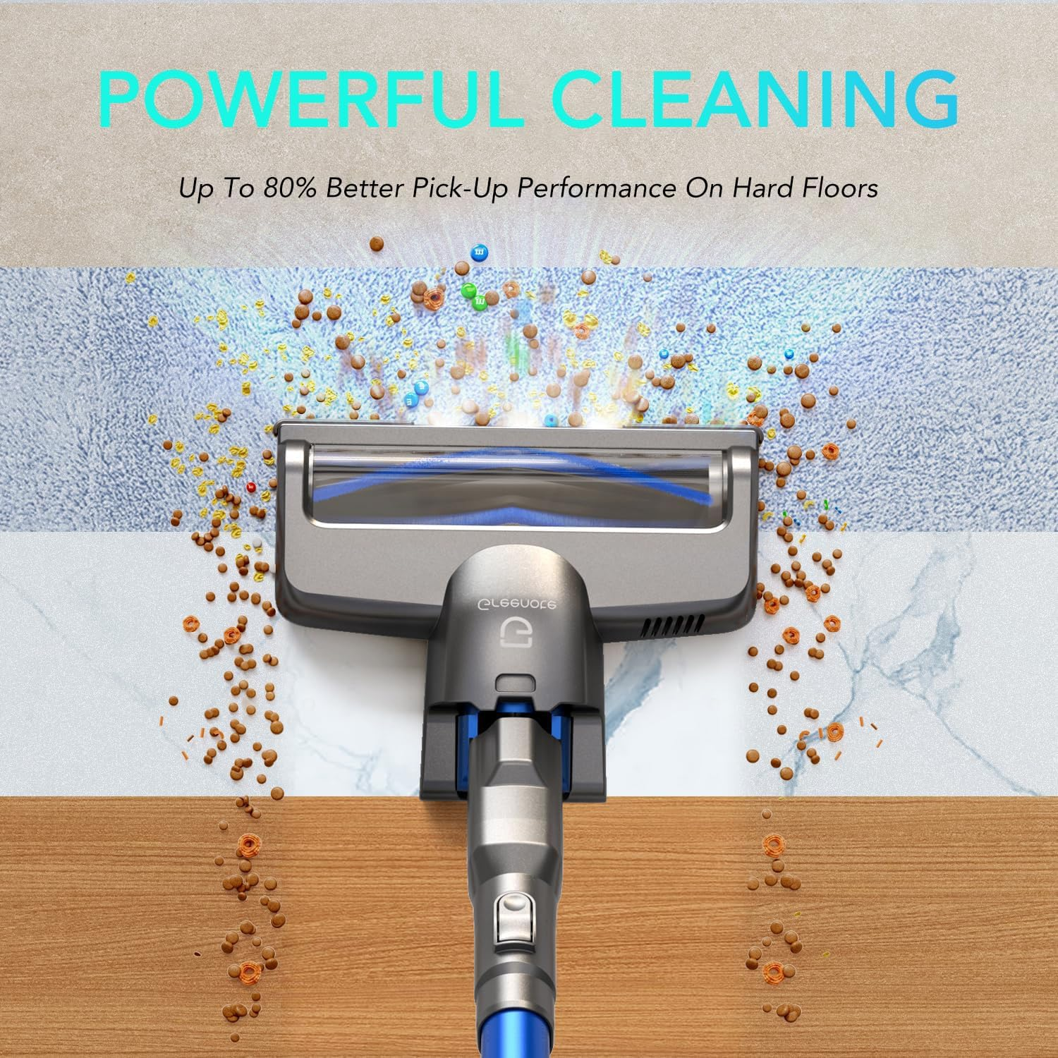 Greenote Cordless Vacuum Cleaner, 6 in 1 Lightweight Vacuum Cleaners, 22KPA 200W Stick Vacuum Cleaner Self-Standing Aspirateur with LED Floor Brush Cordless Vacuums for Hardwood, Floor Carpet