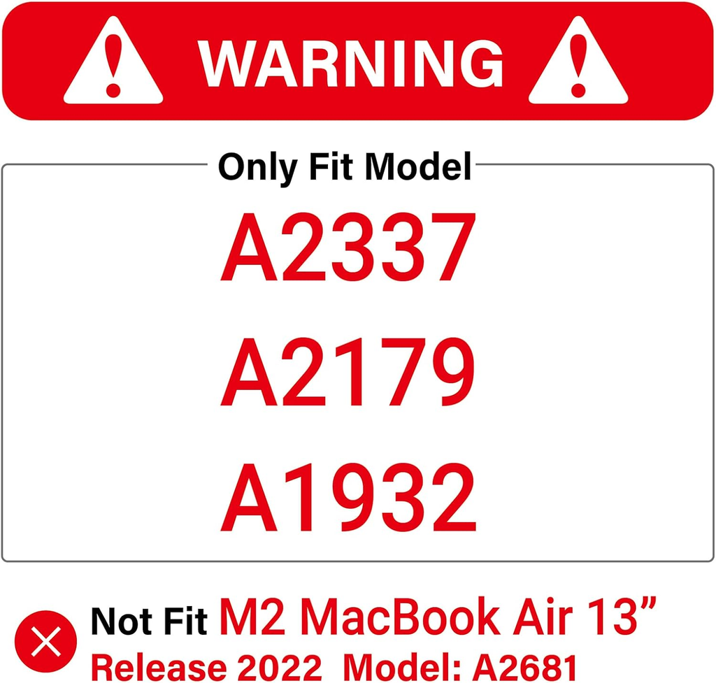 MacBook Air 13 Inch Hard Shell Case with Keyboard Cover & Screen Protector – Compatible with M1 A2337 / A2179 / A1932