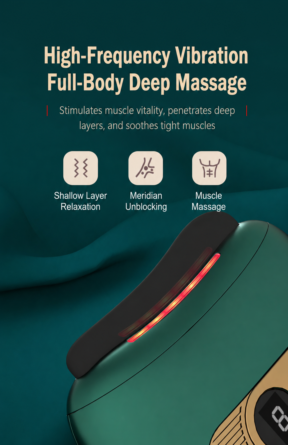 Rechargeable Heated Gua Sha Massage Device – 9-Level Heat & Vibration Therapy for Full Body Relaxation