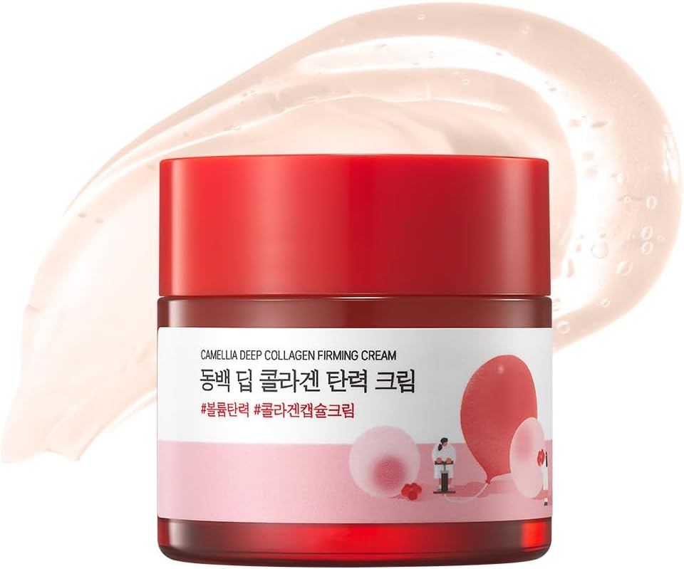Round Lab Camellia Deep Collagen Firming Cream, 50ml, Anti-Aging Moisturizer with Niacinamide
