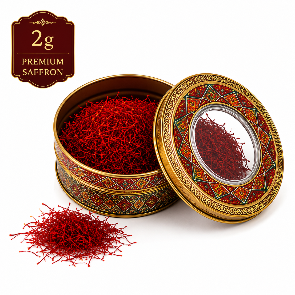 Premium Saffron Threads 2g Decorative Tin