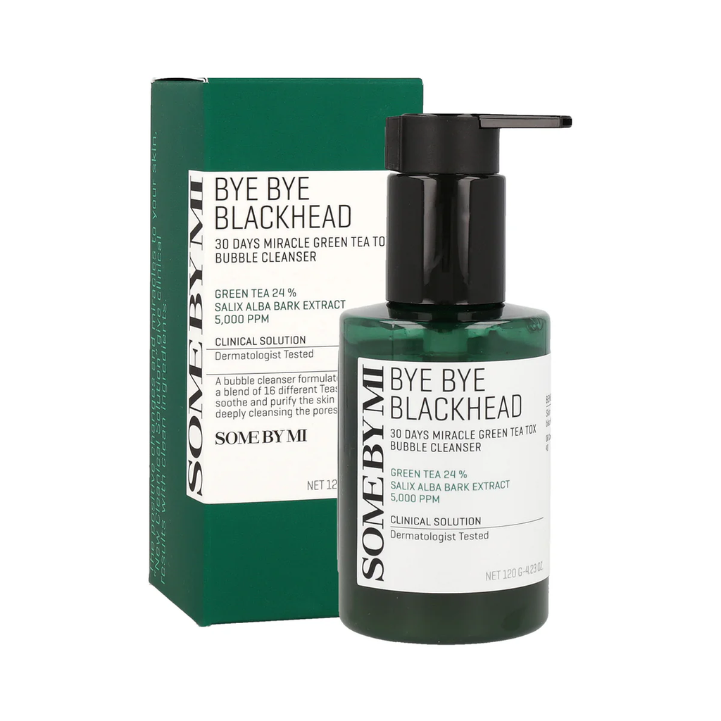 SOME BY MI Bye Bye Blackhead 30 Days Miracle Green Tea X Bubble Cleanser 120g, Best Before 2/14/2027