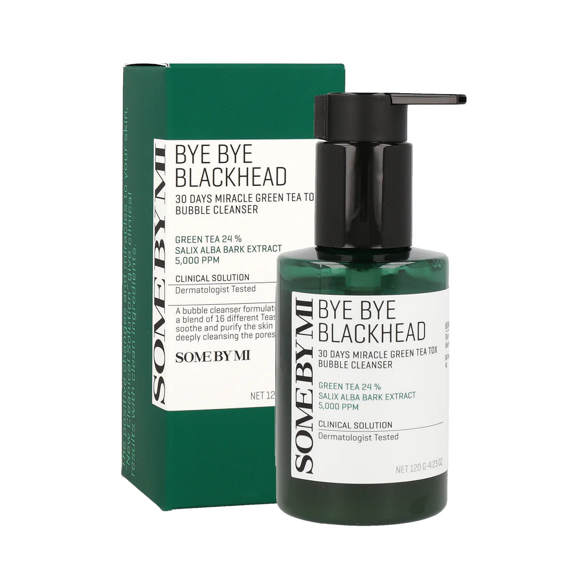 SOME BY MI Bye Bye Blackhead 30 Days Miracle Green Tea X Bubble Cleanser 120g, Best Before 2/14/2027