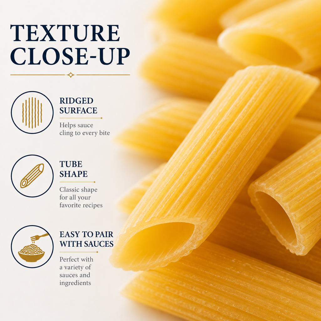 Penne Rigate Pasta, 2-Pack Durum Wheat Semolina Pasta, Italian Style Tube Pasta, 500g Each