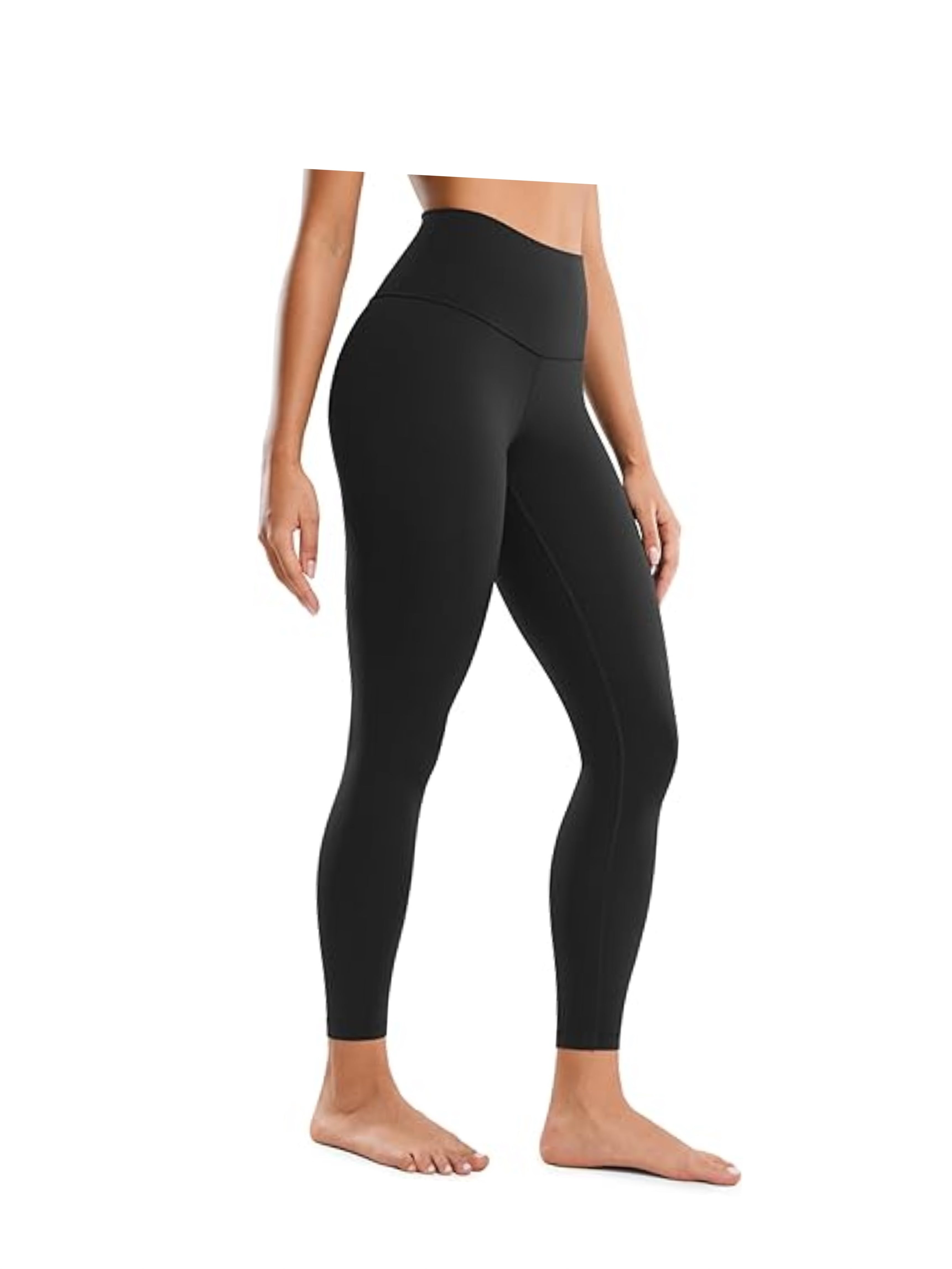 Women’s High-Waisted Full-Length Yoga Leggings, Stretchy Nylon Spandex Workout Pants, Black, Sizes XS–S
