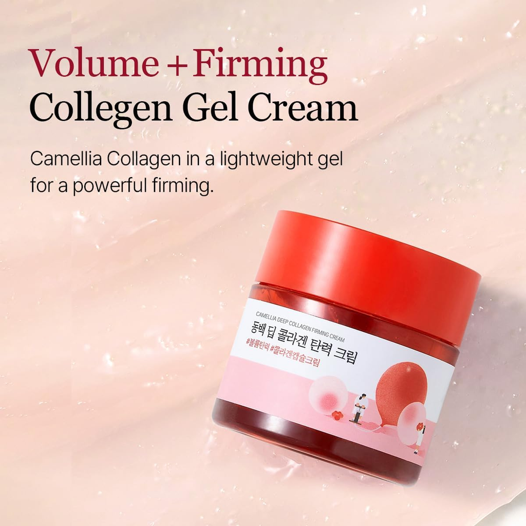 Round Lab Camellia Deep Collagen Firming Cream, 50ml, Anti-Aging Moisturizer with Niacinamide