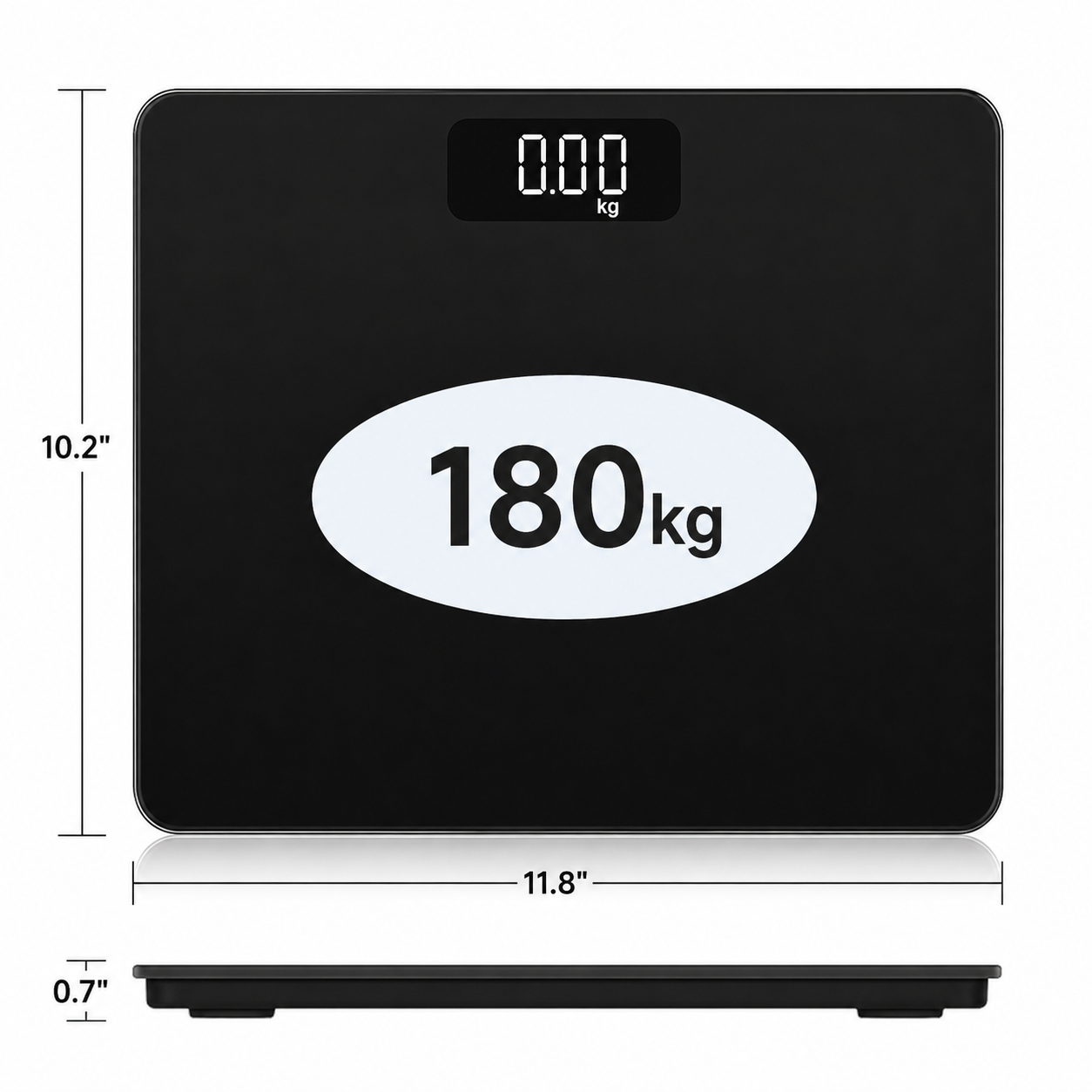 Digital Body Weight Scale LCD Display Bathroom Scale High Accuracy Personal Scale Step On Tempered Glass