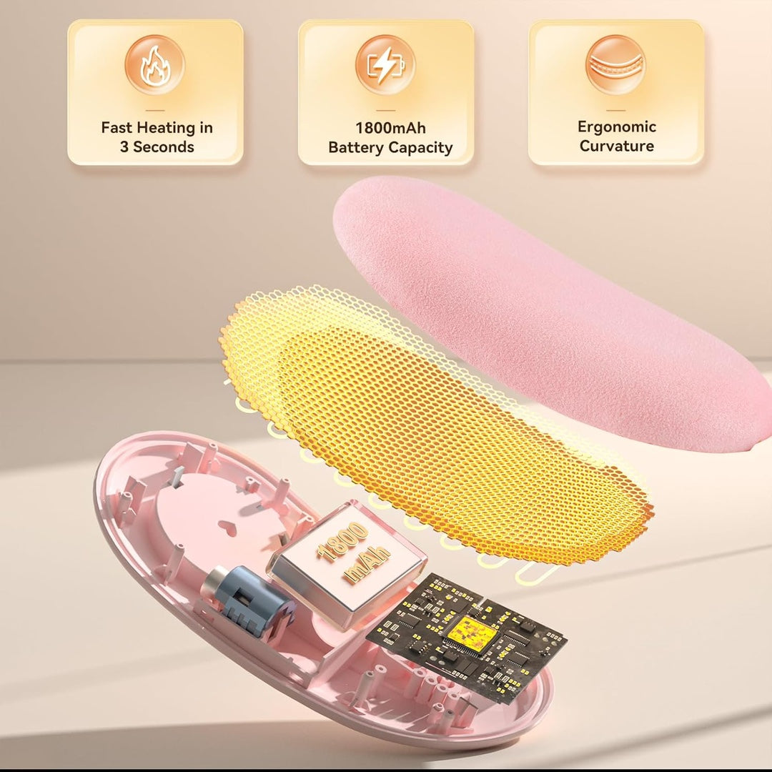 OKIBB Menstrual Heating Belt – Portable Heating & Vibration Massager for Period Cramps, 4 Heat Levels, 4 Massage Modes, Rechargeable 2500mAh USB-C Waist Heating Pad