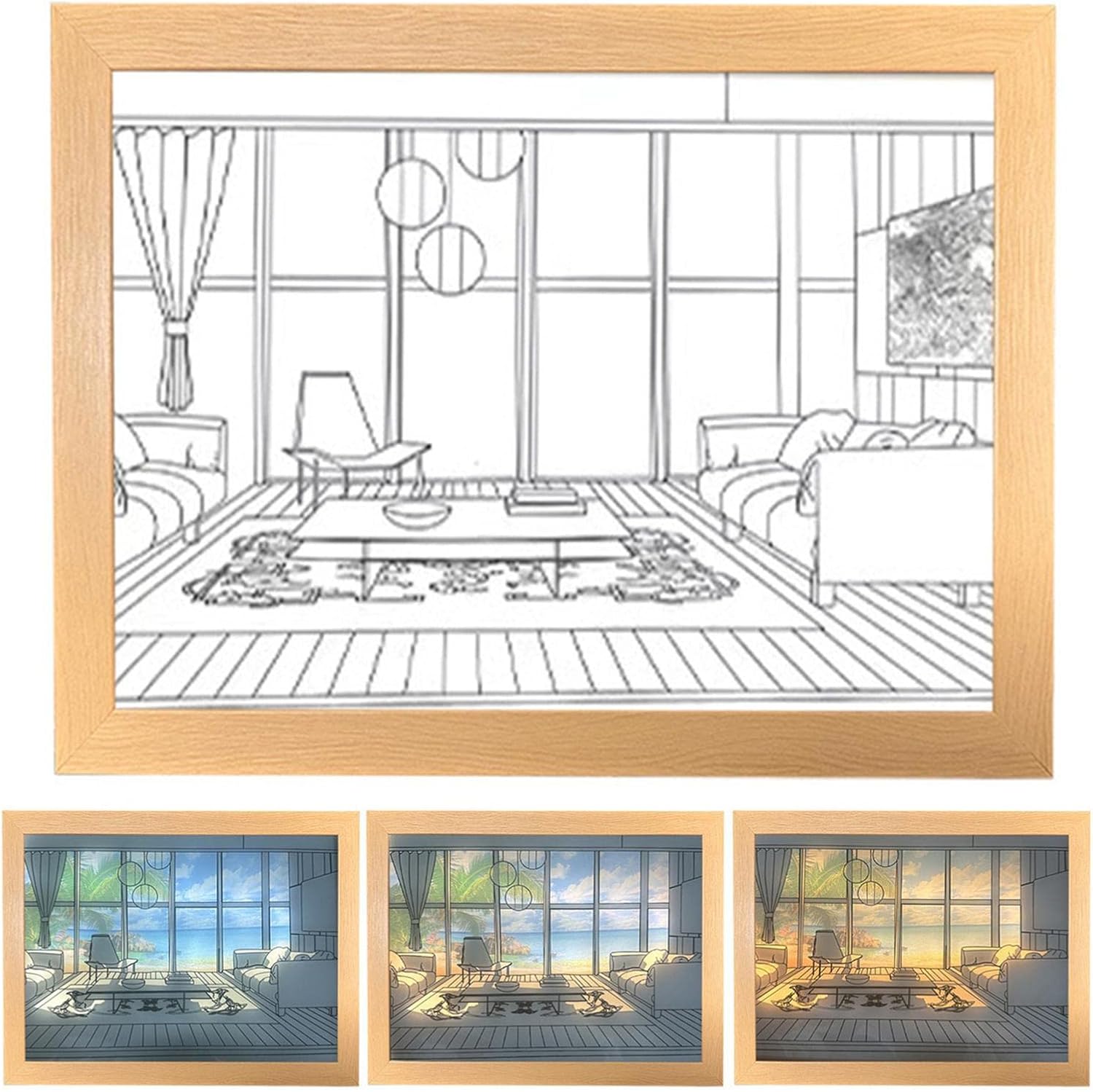 Photo Frame - Acrylic LED Lighting Painting  Night Light Space Lighting Paintings Decoration Experience Light and Shadow The Art of Photo Frame