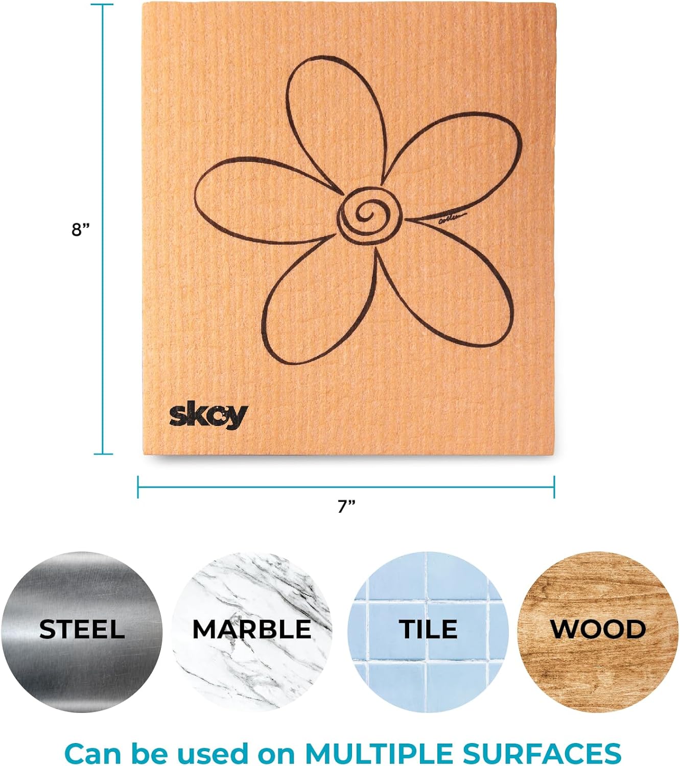 Skoy Cloth Eco-Friendly and Reusable Swedish Dishcloth, for Kitchen and Household Use, Environmentally-Friendly, Dishwasher Safe, Plastic-Free Packaging, 4-Pack, Assorted Colors