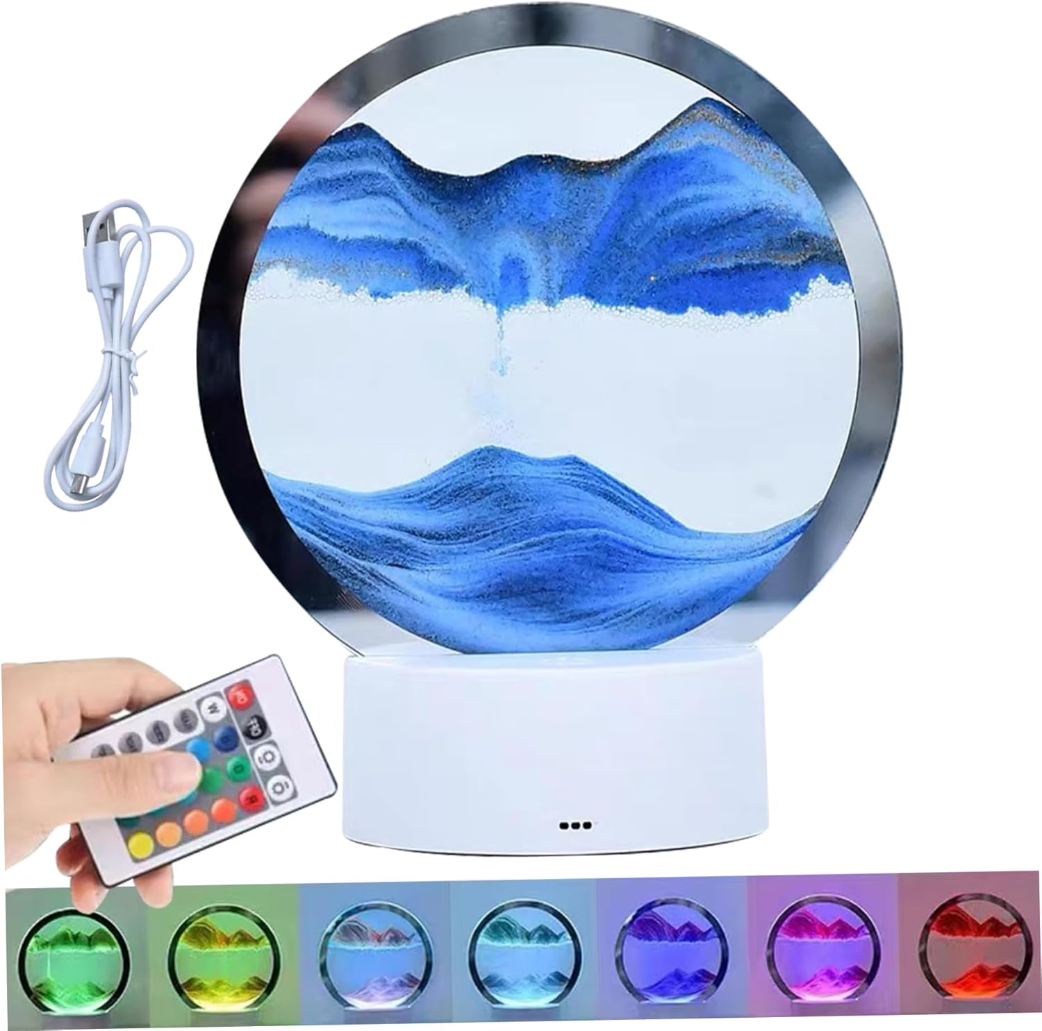 3D Flowing Sand Art Desk Lamp – LED Moving Sand Landscape Decorative Night Light