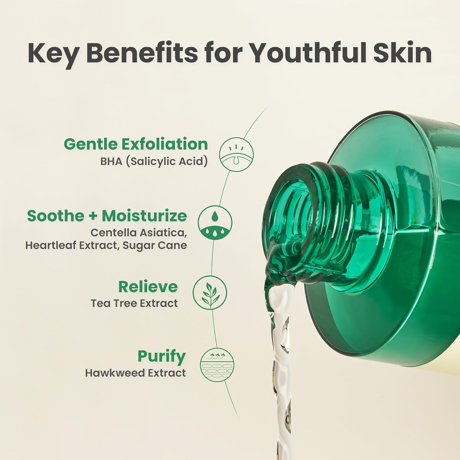 AXIS-Y Daily Purifying Treatment Toner with 0.5% BHA, Centella Asiatica & Heartleaf  Gentle Exfoliating & Soothing Toner for Smooth Texture  Vegan & Cruelty-Free Korean Skin Care  200ml