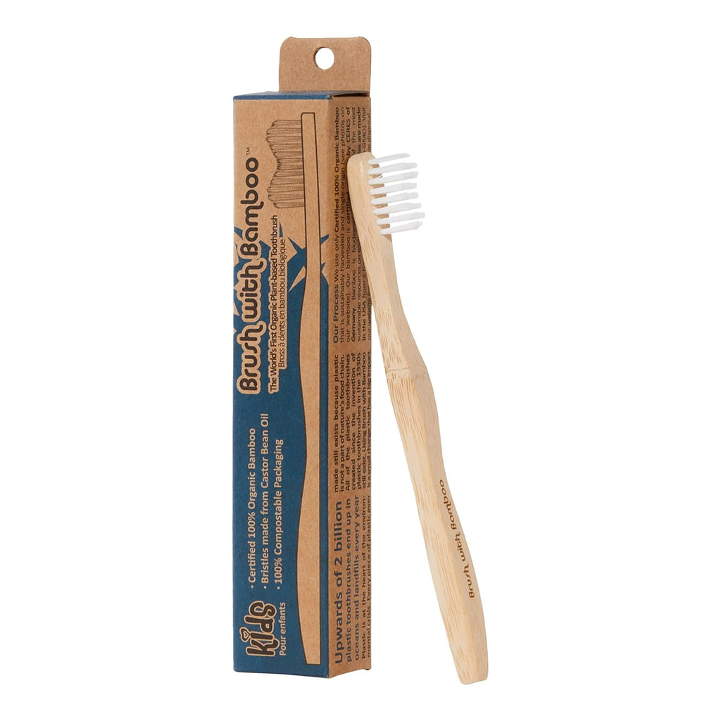 Toothbrush Set – Soft Bristles Kids Manual Toothbrush with Bamboo Handle for Daily Dental Care (4 Pack)