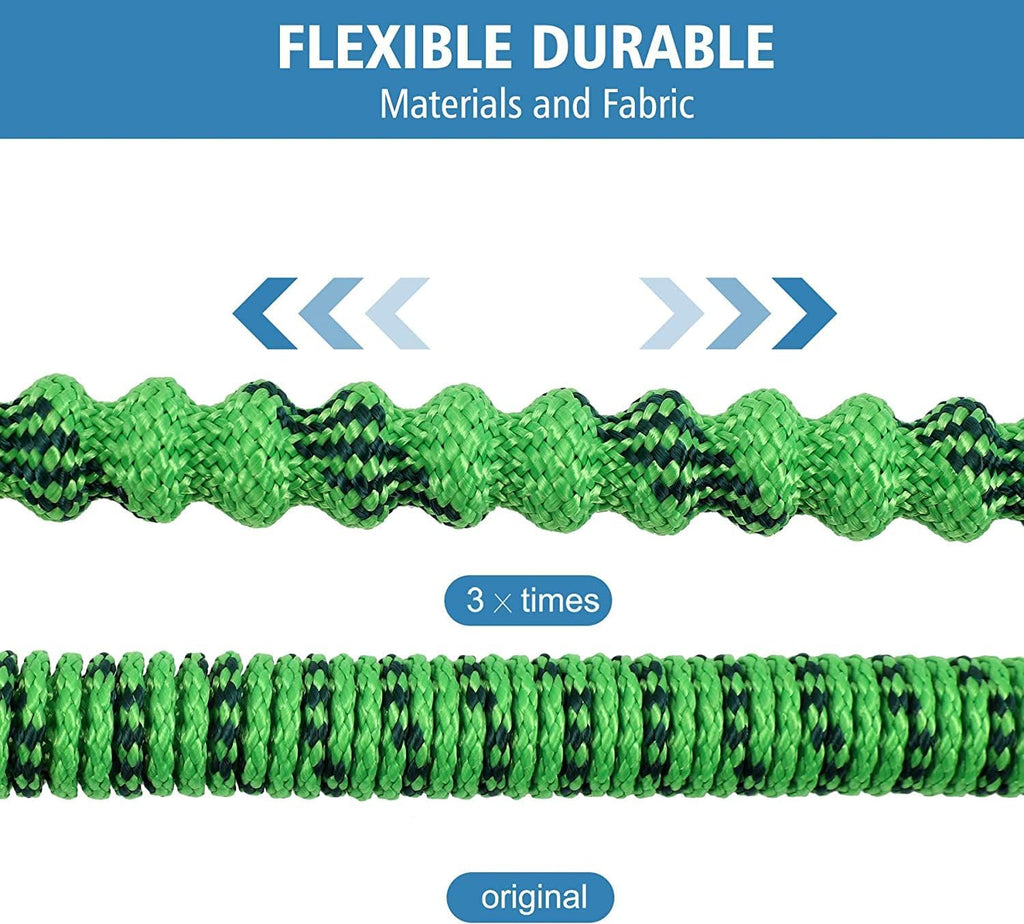 Upgrade Expandable Garden Hose Water Hose with 10-Function High-Pressure Spray Nozzle, Heavy Duty Flexible Hose, 3/4"" Solid Brass Fitting (150ft)