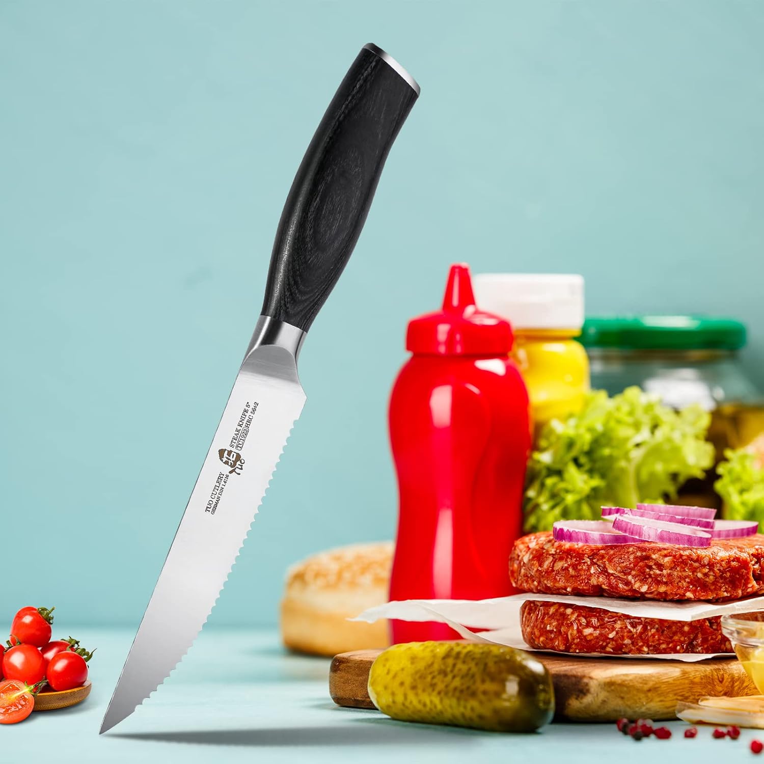 TUO Black Phoenix Cleaver Knife – High Carbon Stainless Steel Chinese Chef Knife with Ergonomic Pakkawood Handle