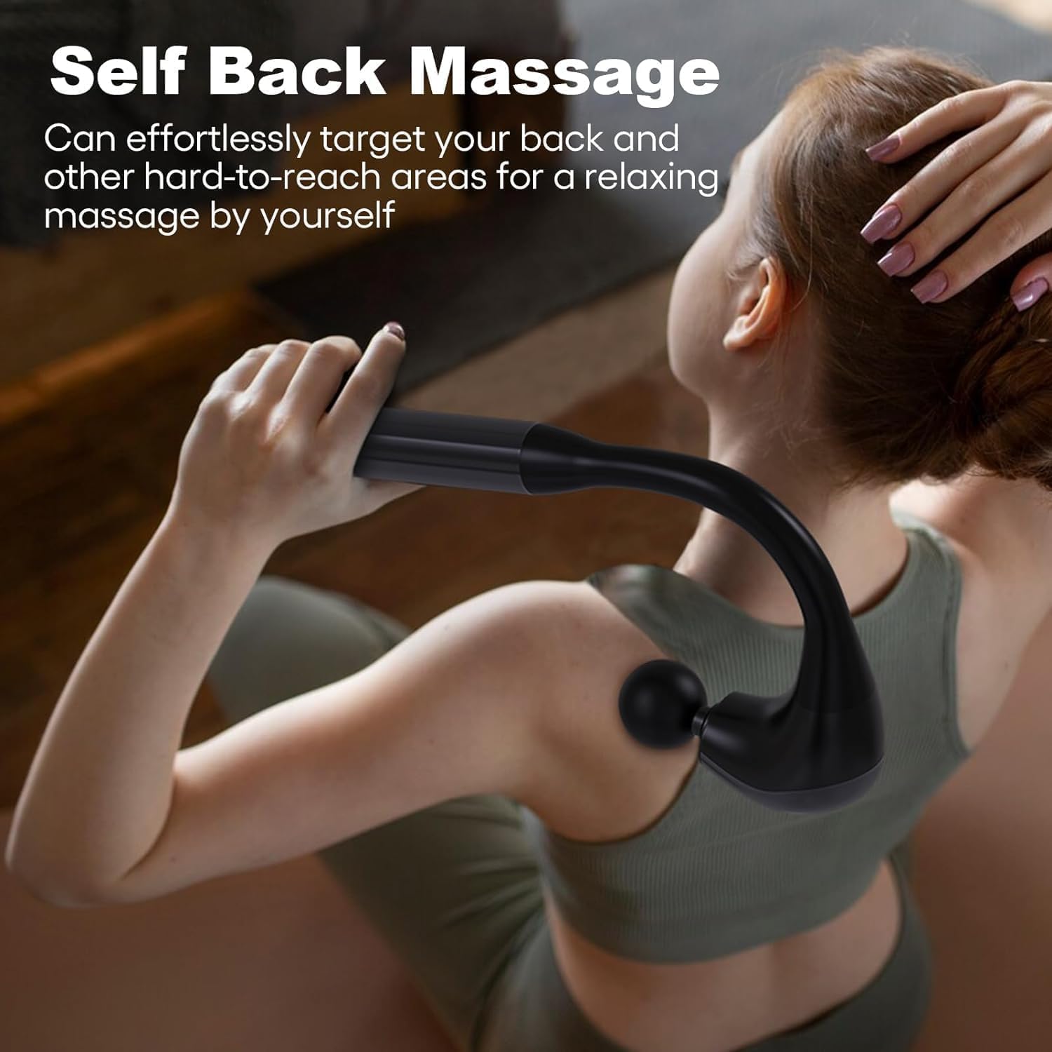 Massage Gun with Extension Handle,Back Massager Tool,U-shaped Massage