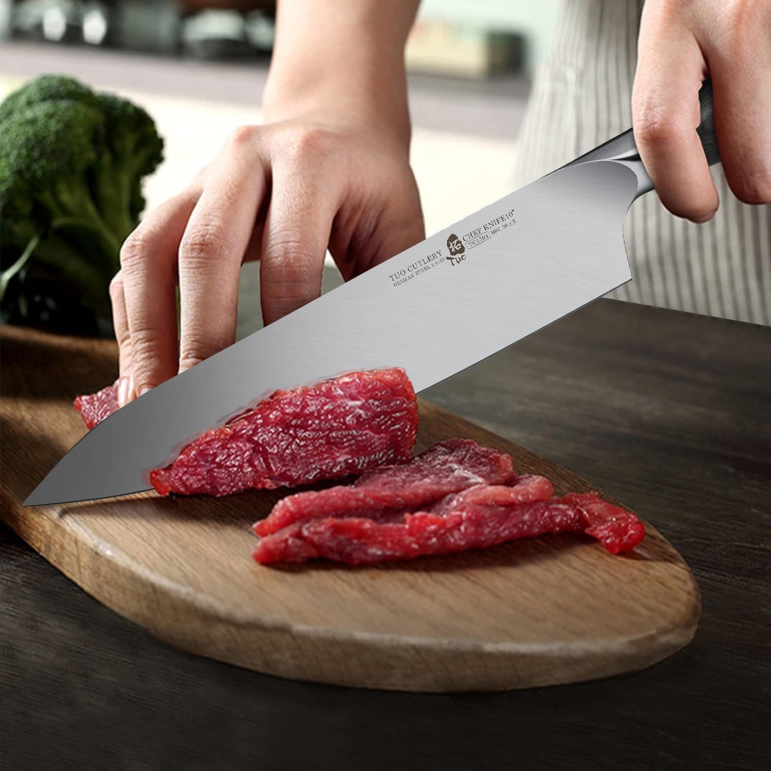 TUO 10 inch Chef Knife, Professional Kitchen Gyuto Knife, German HC Stainless Steel, Premium Pakkawood Handle, Full Tang, Gift Box Packaging, Goshawk Series