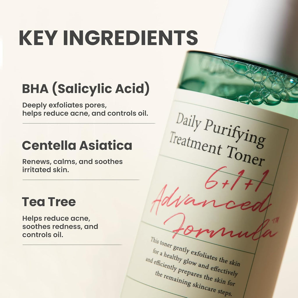 AXIS-Y Daily Purifying Treatment Toner with 0.5% BHA, Centella Asiatica & Heartleaf  Gentle Exfoliating & Soothing Toner for Smooth Texture  Vegan & Cruelty-Free Korean Skin Care  200ml