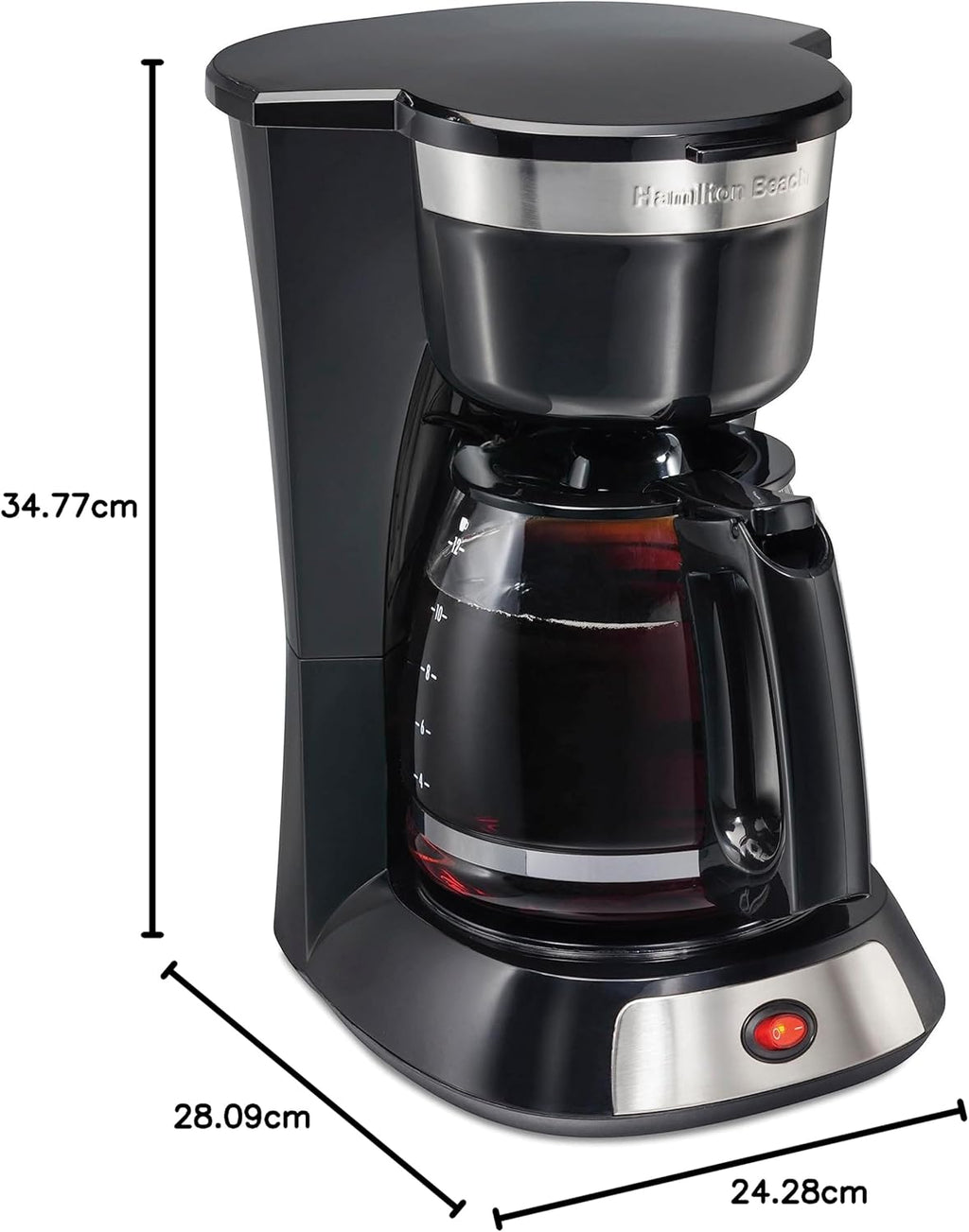Hamilton Beach 12 Cup Coffee Maker, Stainless Steel Accents, 49631