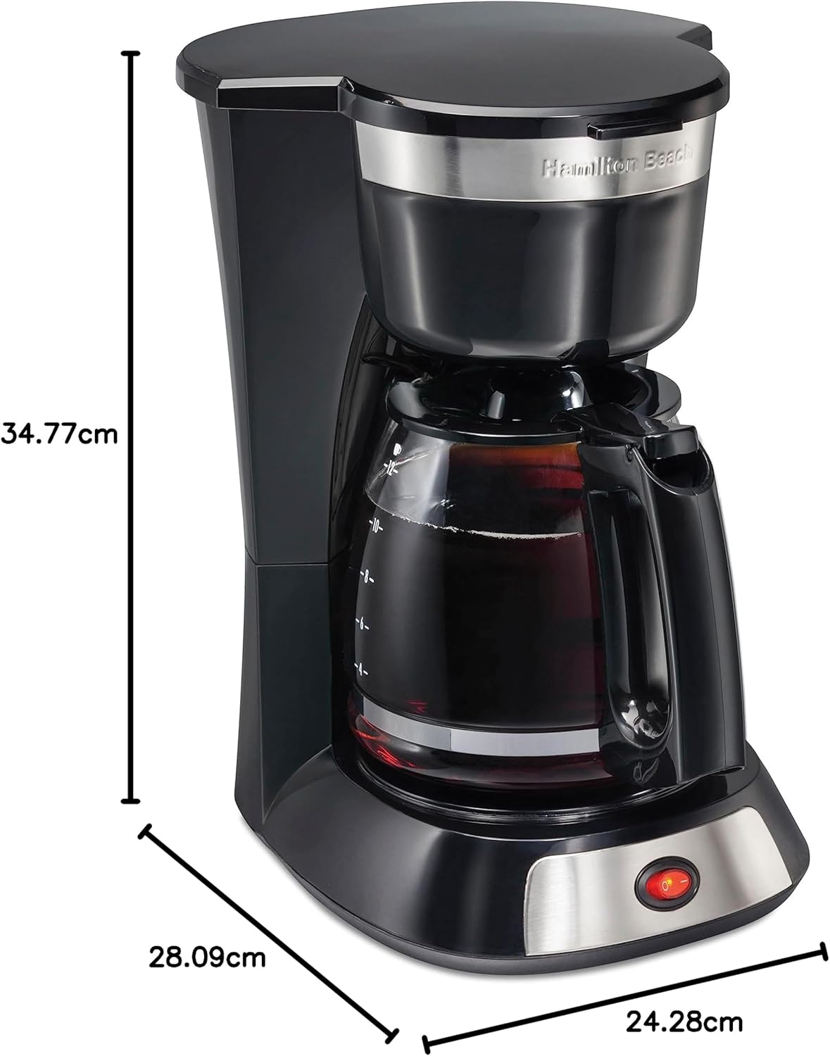 Hamilton Beach 12 Cup Coffee Maker, Stainless Steel Accents, 49631