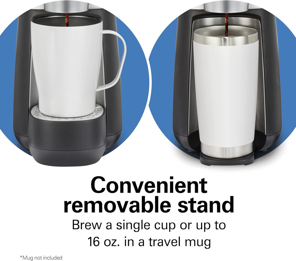 Hamilton Beach 42501 Convenient Craft Rapid Cold Brew and Hot Coffee Maker 16 oz. Capacity Single Serve Grounds Brewer, Black