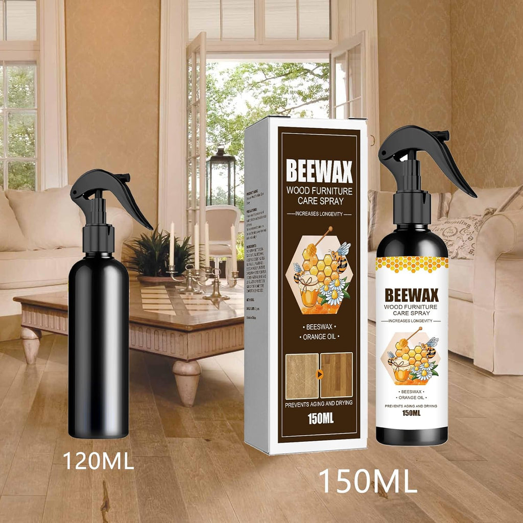 MOODTALK Natural Beeswax Furniture Care Spray, Original Beeswax Cleaner & Polish, 150 mL, Pack of 2