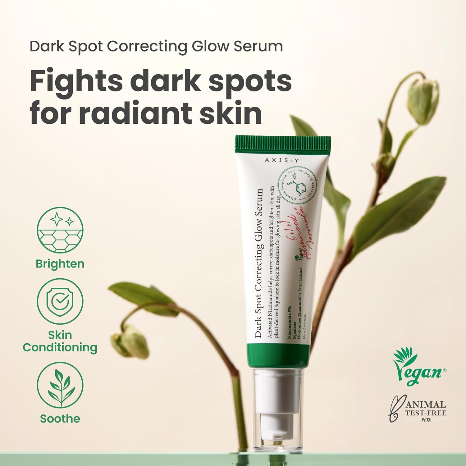 AXIS-Y Dark Spot Correcting Glow Serum - 5% Niacinamide Dark Spot Remover For Face - Vegan Korean Skin Care Niacinamide Serum for All Skin Types - 1.69 fl. oz. 50ml