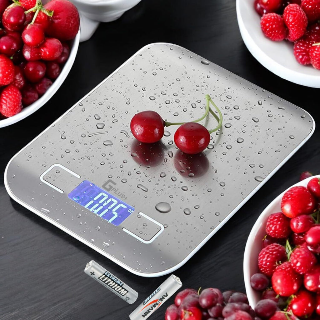 Digital Kitchen Scale, Highly Accurate 5000g/11lb x 0.1oz, Food Scale for Cooking, Baking and Weight Loss, Kitchen Scale with Backlit - Batteries Included