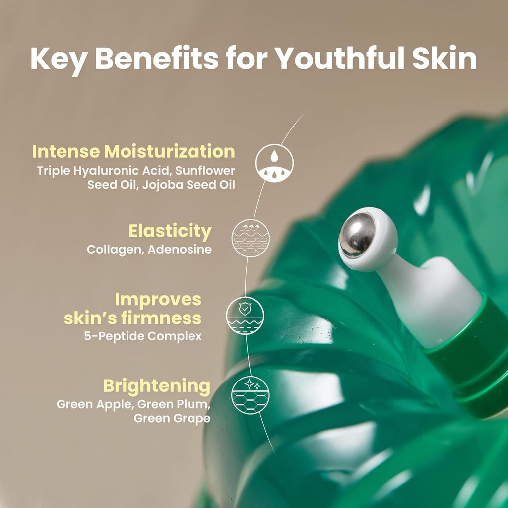 AXIS-Y Vegan Collagen Eye Serum with Triple Hyaluronic Acid & 5-Peptide Complex | Wrinkle Care, Fine Line Reduction, Brightening | Vegan & Cruelty-Free Korean Skin Care | 10ml