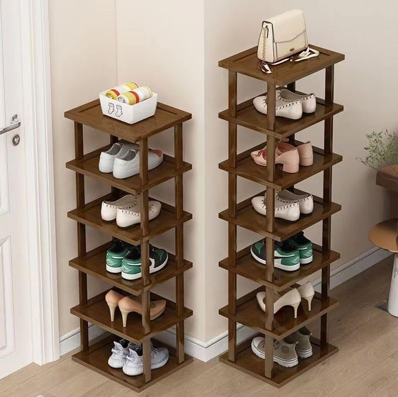 8-Tier Bamboo Shoe Rack – Freestanding Entryway Storage Organizer