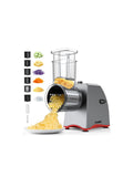 250W Electric Cheese Grater & Salad Maker with 6 Blades, Multi-Function Vegetable Slicer & Shredder for Cheese, Fruits, Nuts