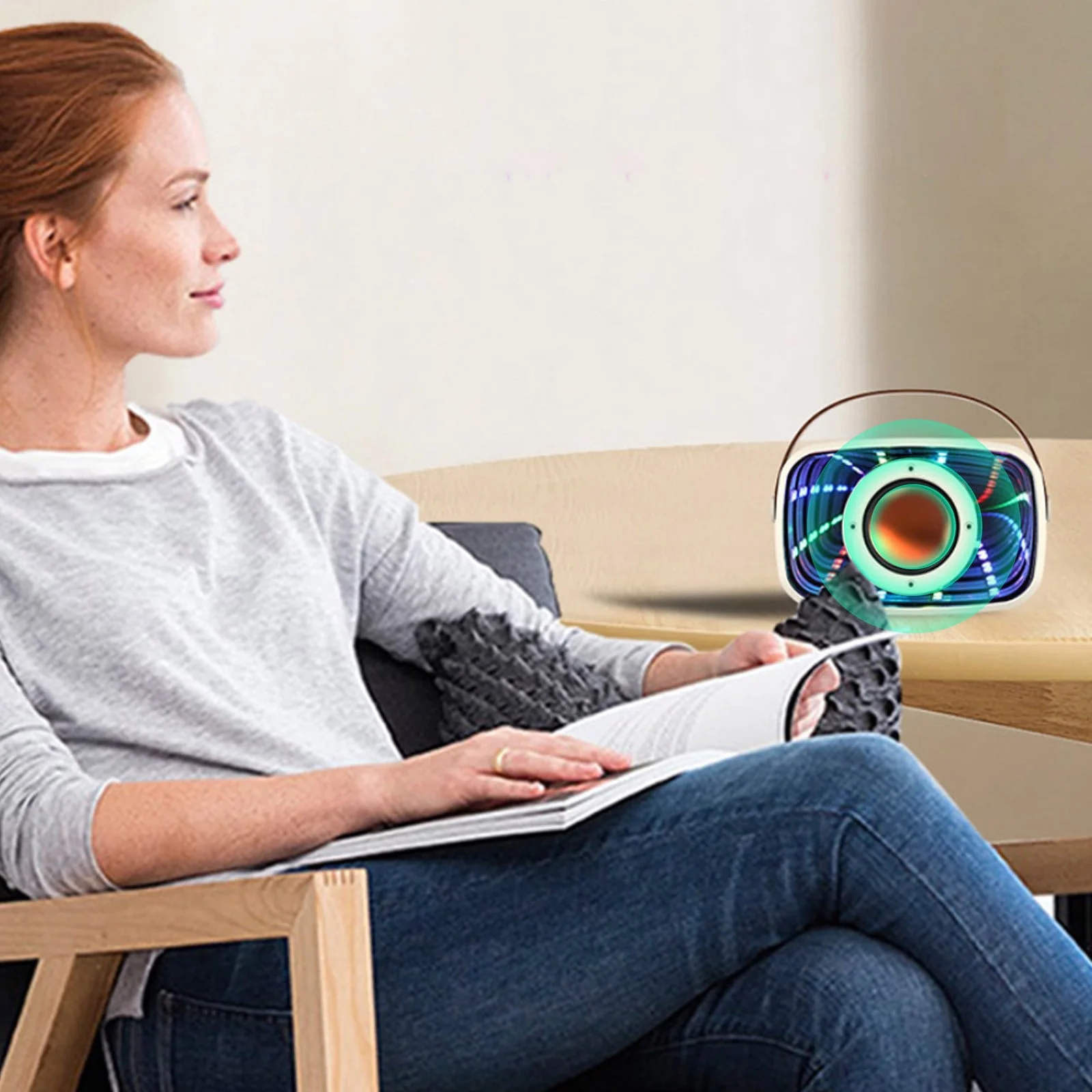 Portable Mini Bluetooth Speakers On Sale, Bluetooth 5.3 Wireless Audio LED Cool Light Effect Sound Quality Clear Surround Sound Effect Multiple Play Modes Large Capacity Battery Bluetooth Audio
