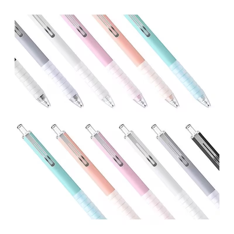 12 Pack Aesthetic Ballpoint Pens – 1.0mm Smooth Writing Black Ink, Soft Grip Retractable Pens for School, Office & Journaling