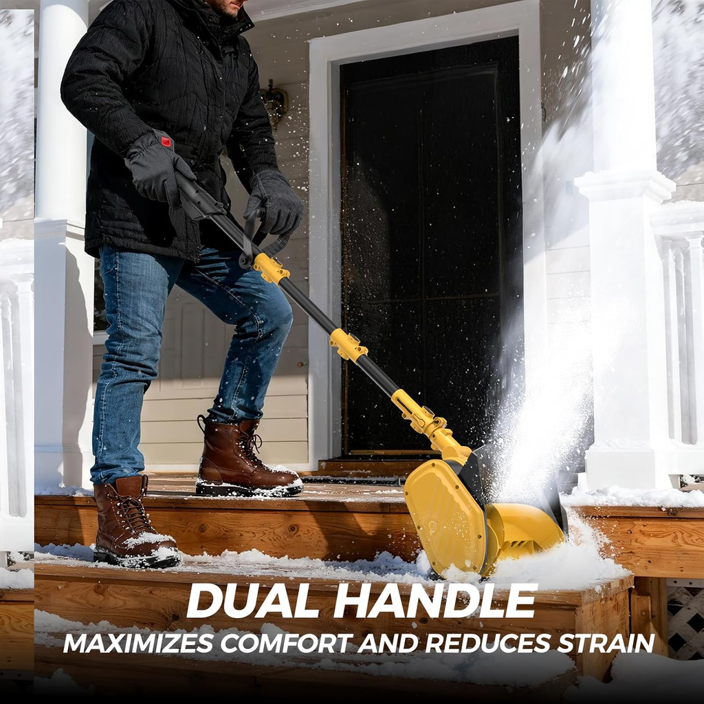 24V Cordless Electric Snow Shovel – 13" Snow Thrower with Battery & Charger