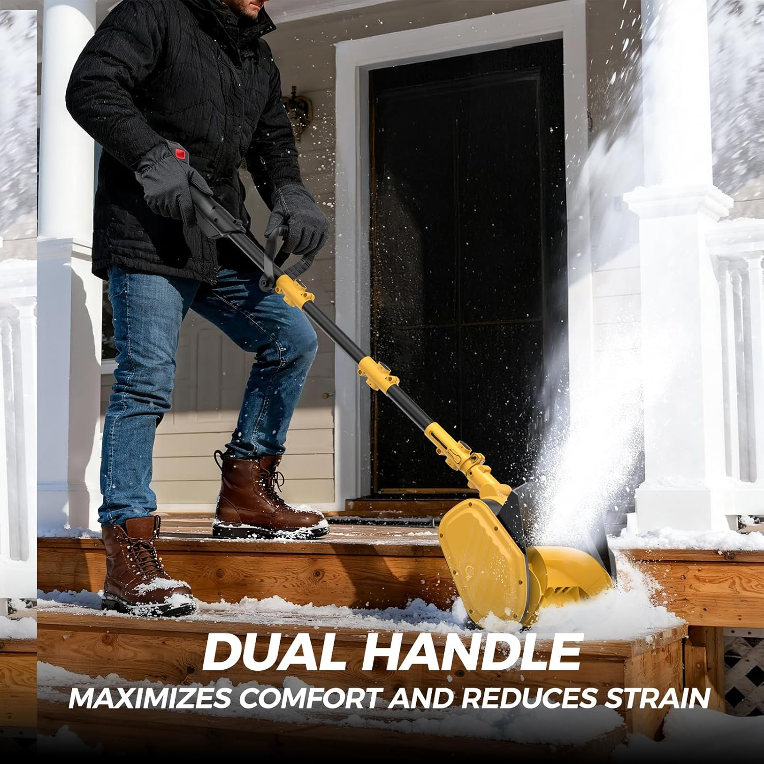24V Cordless Electric Snow Shovel – 13" Snow Thrower with Battery & Charger