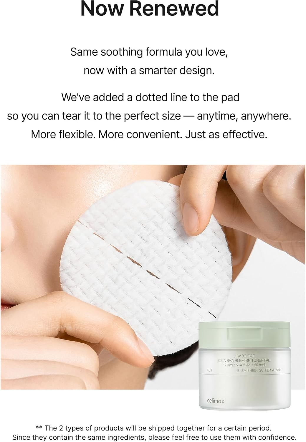 celimax Ji Woo Gae Cica BHA Blemish Pad 170ml / 60pads Best Before 1/8/2027