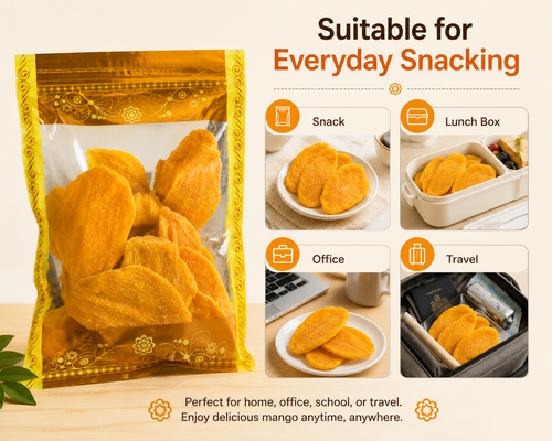 1 lb Dried Mango Slices – Sweet & Chewy Fruit Snack | Resealable Stand-Up Pouch