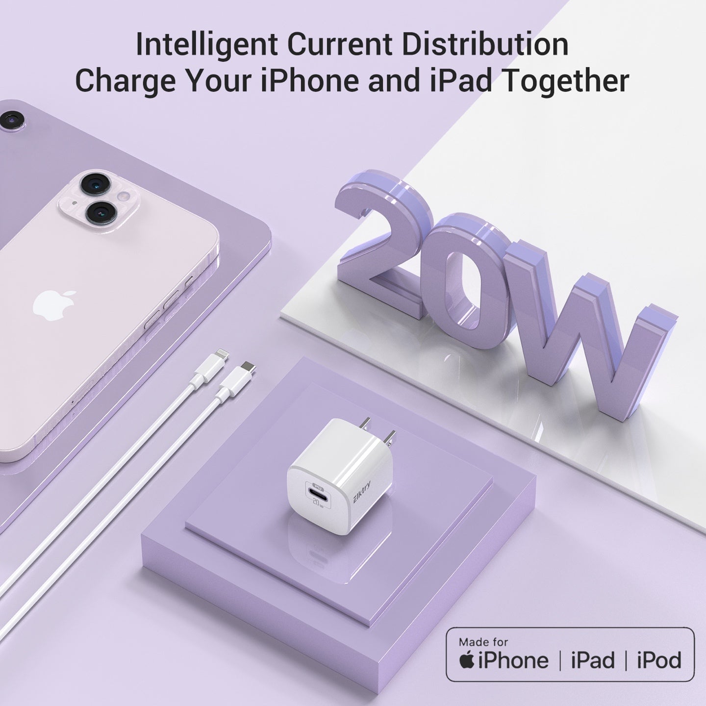 Neighbor Buy 20W USB-C Fast Charger with 2 Charging Cables Wall Adapter