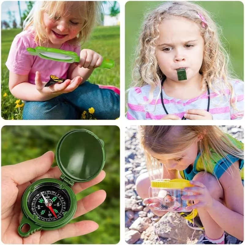 Kids Insect Catching Kit 19PCS Outdoor Explorer Set with Binoculars, Bug Catcher, Magnifier & Backpack