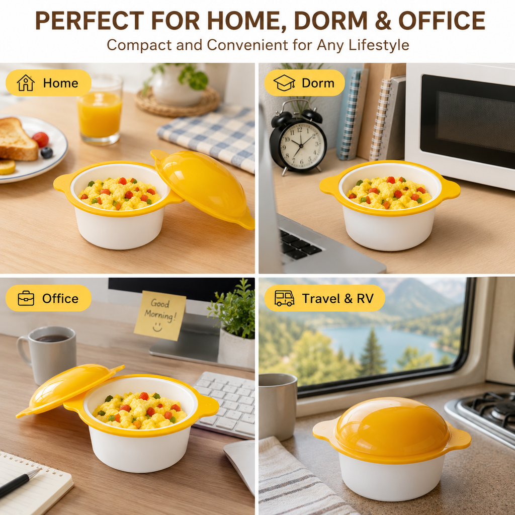IncrediEgg Microwave Egg Cooker, Quick Breakfast Egg Maker for Scrambled Eggs, Omelets, Poached Eggs & More