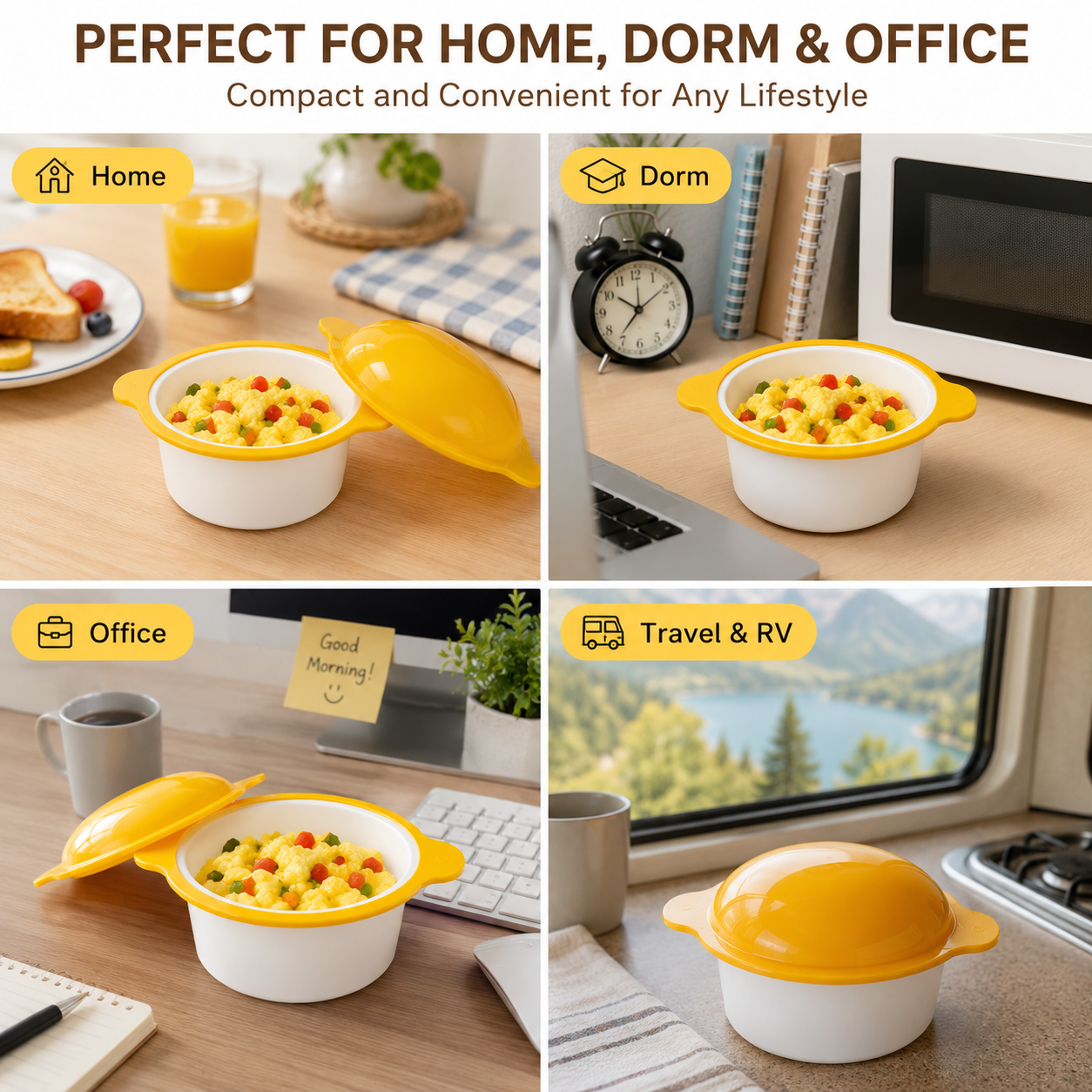 IncrediEgg Microwave Egg Cooker, Quick Breakfast Egg Maker for Scrambled Eggs, Omelets, Poached Eggs & More