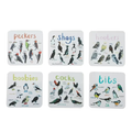 Funny Bird Pun Coasters Set of 6, Acrylic Drink Coasters for Table Protection, Cute Cartoon Bird Design Coaster Set for Coffee, Tea, Home & Kitchen Decor