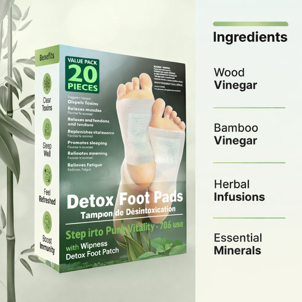 Detox Foot Pads 20 Pack - Natural Cleansing Patches