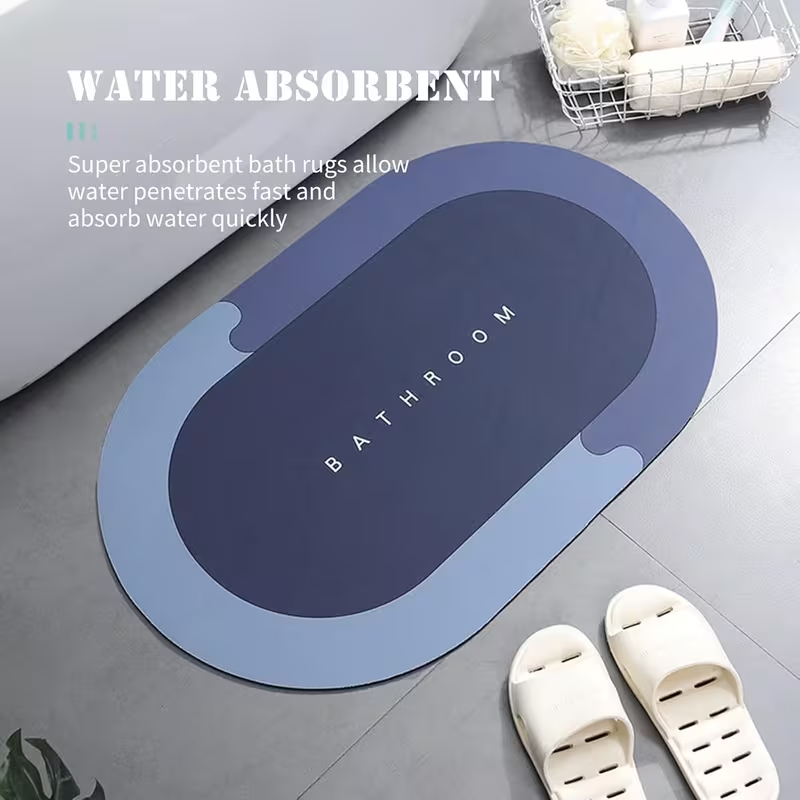 Quick-Dry Non-Slip Bath Mat – Soft Diatom Mud Bathroom Rug, Ultra Absorbent Shower Floor Mat (16 x 24 Inch) 2 Pack