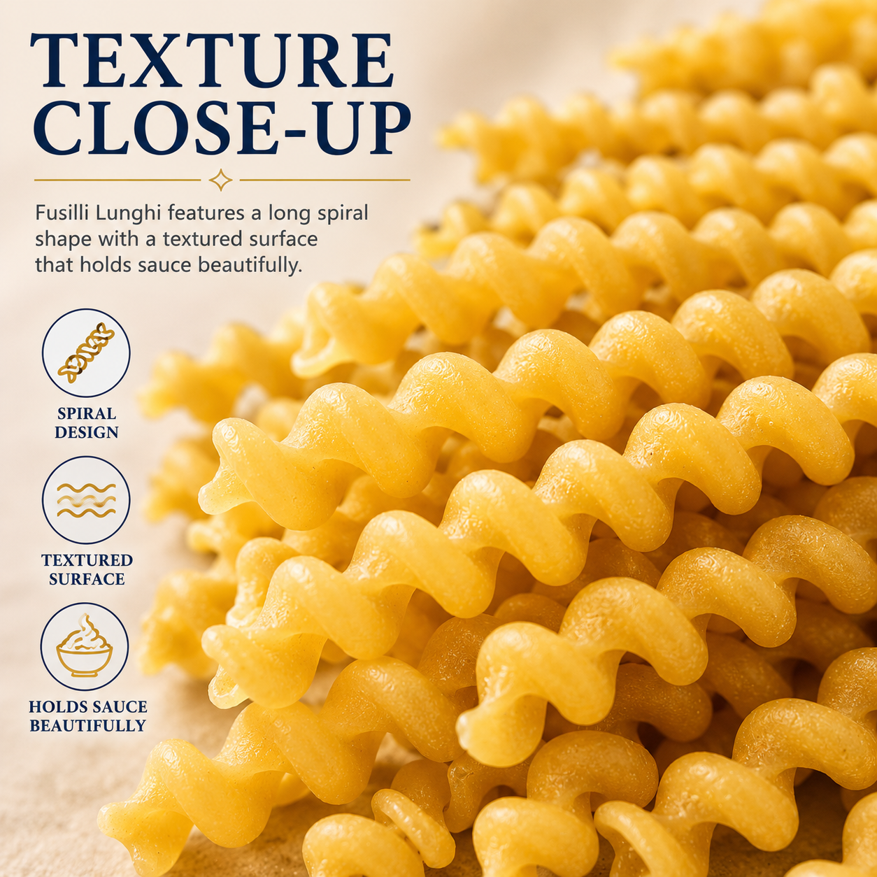 Fusilli Lunghi Pasta, 2-Pack Durum Wheat Semolina Pasta, Spiral Pasta, 500g Each