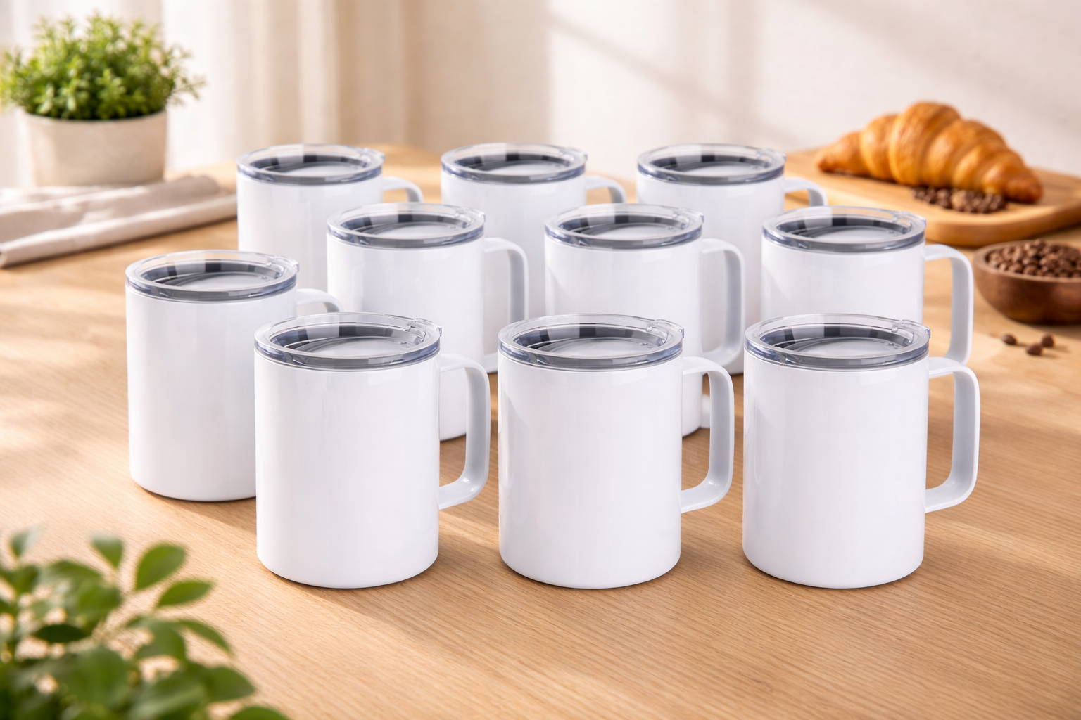 12oz Double Walled With Handle Mug 304 Stainless Steel Sublimation Customized Horoscope With Lid