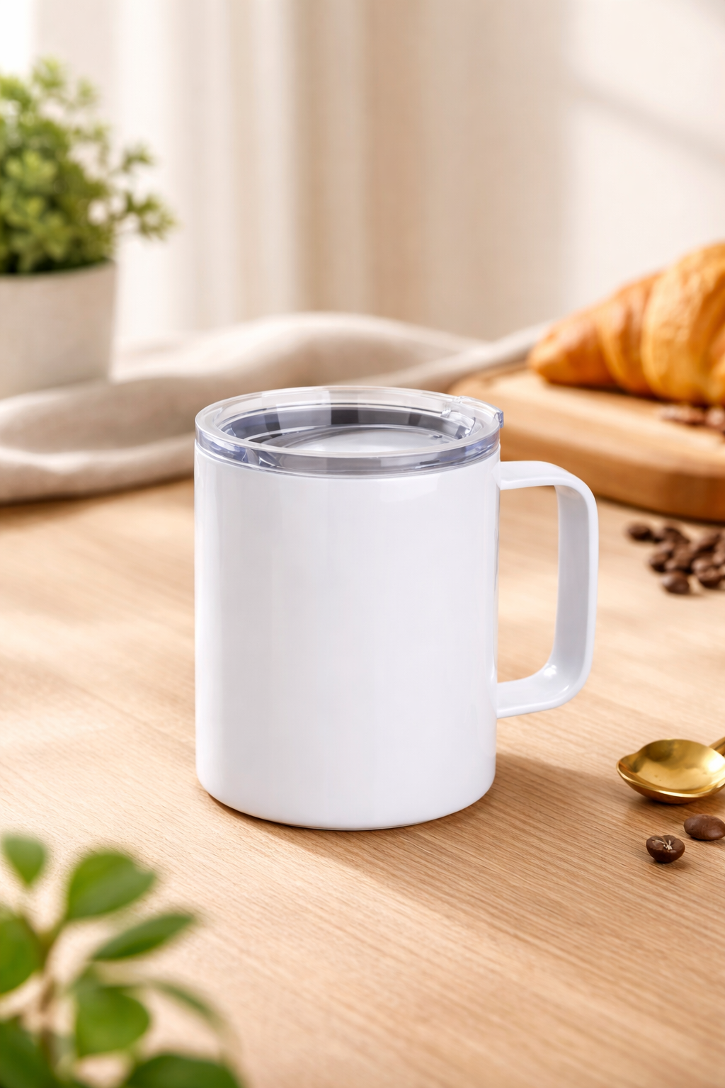 12oz Double Walled With Handle Mug 304 Stainless Steel Sublimation Customized Horoscope With Lid