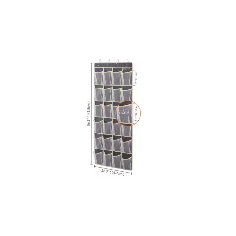Over The Door Hanging Organizer – 24 Pocket Storage Bag for Shoes, Socks and Accessories