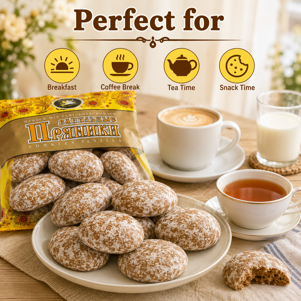 Traditional Glazed Cookies 400g Soft Baked Snack for Coffee, Tea & Everyday Enjoyment